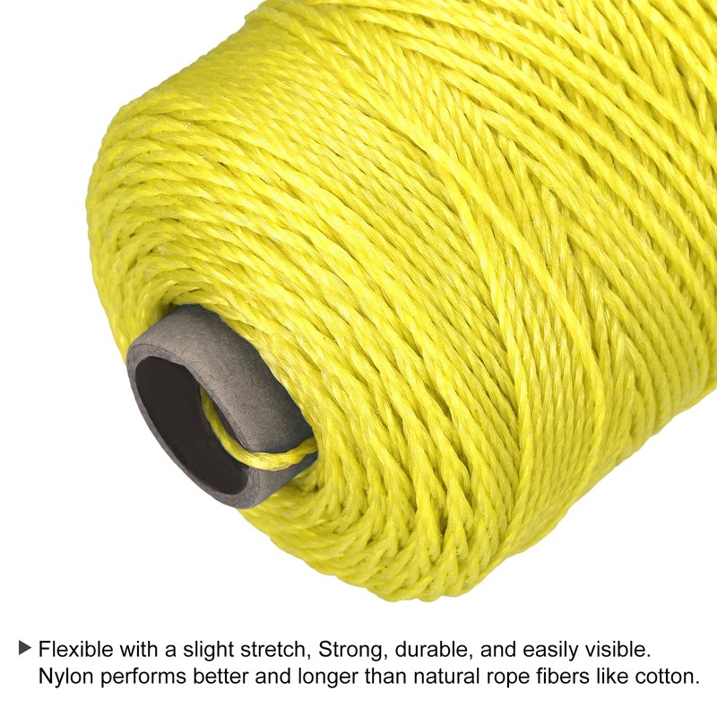 sourcing map Braid Mason's Cord Nylon Yellow 300 m /