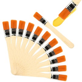 Kleine Pinsel-Set, Holzgriff, Malwerkzeug, 1,3 cm Breite, weiche Borsten, Pinsel für Möbel, Malerei, Wände, Decken (Holzfarbe), 42-teilig