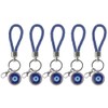 5Pcs Evil Eye Keychain, Turkish Blue Evil Eye Keychain Charms