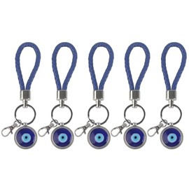 5Pcs Evil Eye Keychain, Turkish Blue Evil Eye Keychain Charms Pendants Evil Eye Amulet Keychain for Man Woman Purse Handbag Bag Decoration Gift
