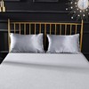 Fitted Sheet Plain Satin Shiny Bed Sheet 160 x 200