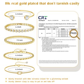 Milacolato 3-6 Piece Bracelet Women's Gold Set 18K Gold-Plated Bracelet Women's Gold Twist Figaro Chain Bracelets Adjustable Bangles Gold Women's Waterproof Gold Jewellery Women