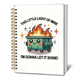 LIANGW Funny Dumpster Fire Notebook Journalfor Women & Men, Dumpster Fire Gifts, 160 Pages, Hardcover Notebook for Work & Note Taking, Funny Gifts for Coworkers & Friends 5.5x8.3 Inch