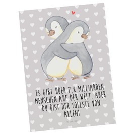 Mr. & Mrs. Panda Postcard Penguins Cuddle - Gift, Postcards, Love, Wife, Marriage, Valentine's Day, Boyfriend, Gift for Girlfriend