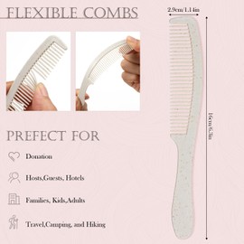 200 Pcs Disposable Combs Individually Wrapped, Plastic Wheat Straw Hair Combs Bulk, for Homeless, Travel, Hotel, Airbnb,Shelter, Nursing Home, Charity, Church