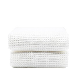 Italic Sedona Waffle Bath Sheets, 410 GSM 100% Cotton, Set of 2, Oversized Towels, Ultra Soft & Absorbent, Lightweight Spa Towels, White