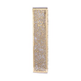 EMANUEL Yair Wide Mezuzah Case for Door | Lazer Cut Pomegranates Filigree Design (Copper MJ-2A)