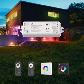 HEXIM 12-48V LED Controller & Remote Control - Smart Home & Phone Voice Control Alexa Google Assistant (Depending on Model) - 5-in-1 Controller - Plain RGB RGBW WW+CW RGB+CCT (VP 5CH - Controller)