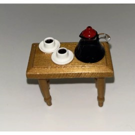 lunadore1 1:12 Miniature 3pcs Set Glass Coffee Pot with 2 Cups Kitchen Dollhouse Decor Toy