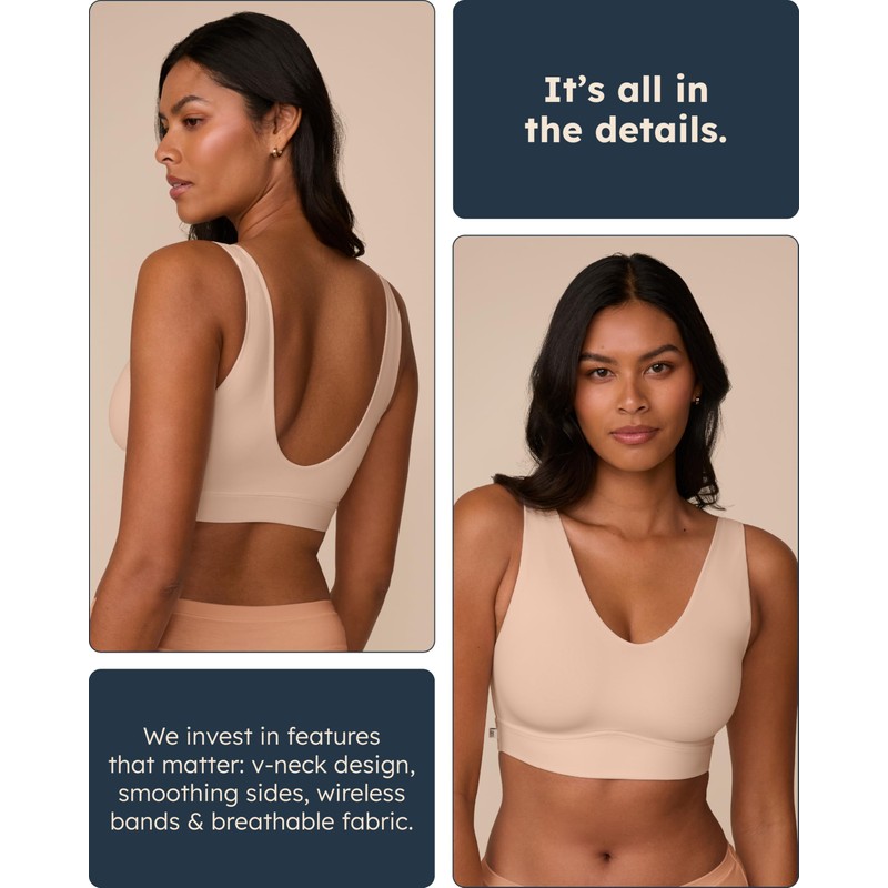 Harper Wilde Bliss Bralette - Ultra-Soft and Lightweight V-Neck Bralette