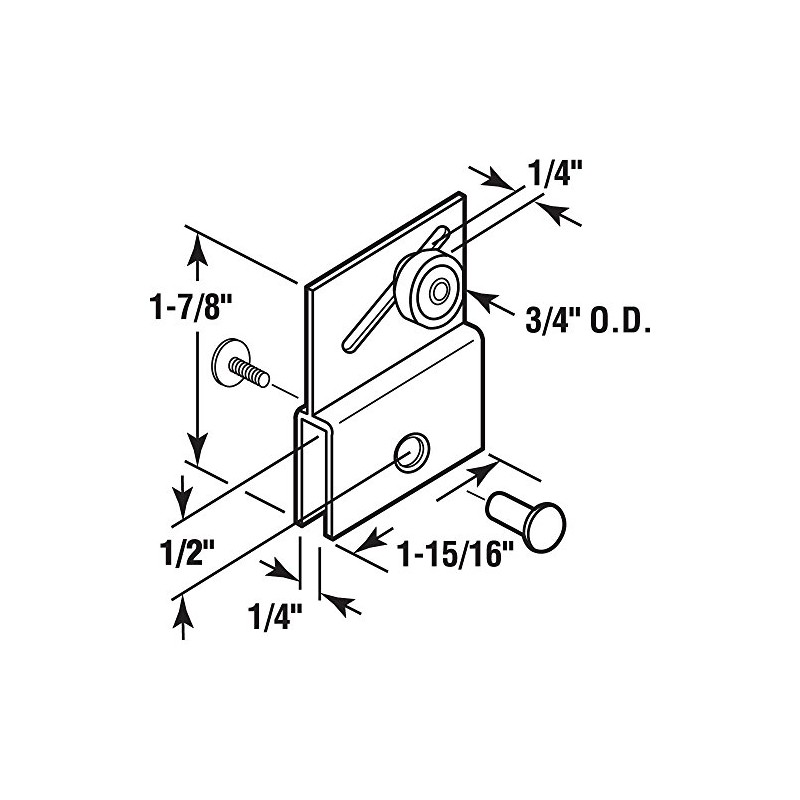 Slide-Co 191231 Frameless Sliding Shower Door Top Bracket, 3/4 In.,