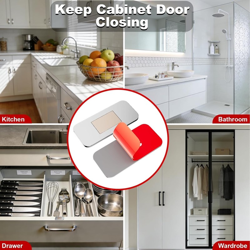 4 Sets Extra Strong No Drill Magnetic Cabinet Catches, Ultra