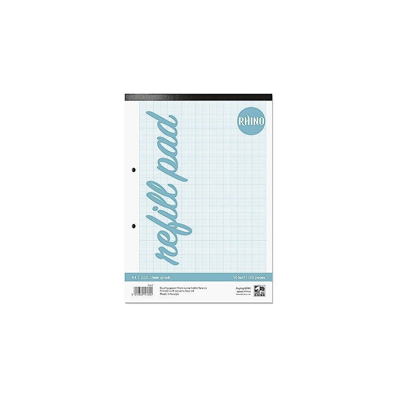 Rhino Graph Paper A4 Pad, 100 Page / 2:10:20mm Ruling,
