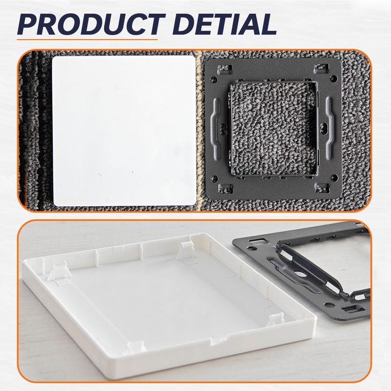 Acmerota 2Pack Single Blank Plate Hidden Screw Hole 1 Gang