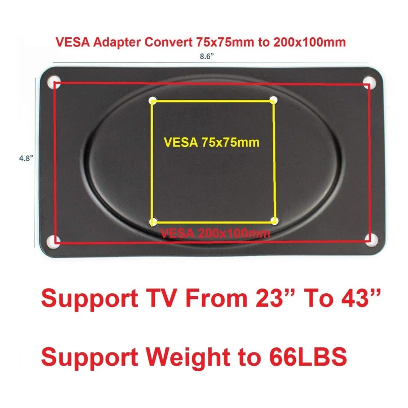 Mount Plus Mp-xma-05 Vesa - Placa Adaptadora De Pantalla Pla