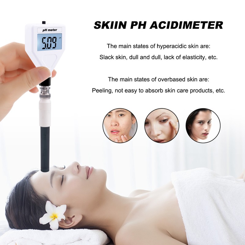 PH-98218 Skin PH Meter Acidimeter Tester Replaceable Probe LCD Display