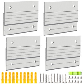 4 Pairs French Cleat Picture Hanger, Luxiv Metal Mounting Bracket for Photo Frames Aluminum Z Hanger, Wall Mount Mirror Hanger Z Bar Hanging Picture Ledges with Screws, Level Tool (4 inches)