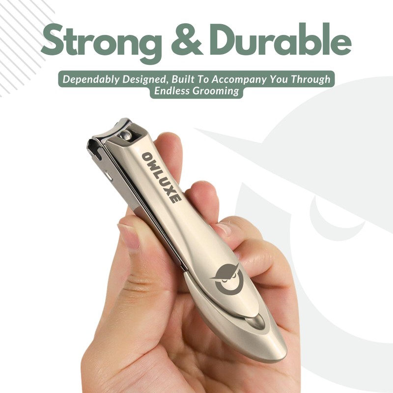 Heavy Duty Nail Clippers Set with Catcher - Wide Jaw
