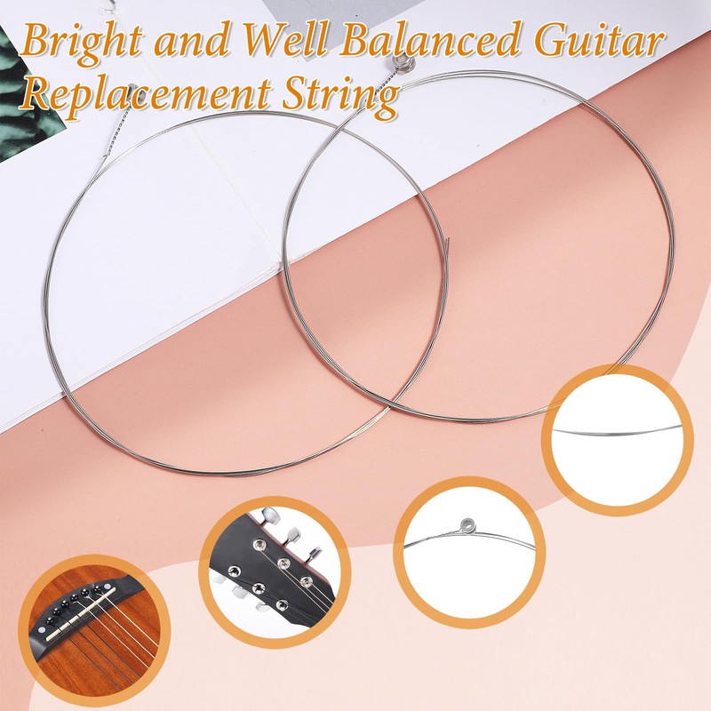 LXUEJIE 10 Pack Acoustic Guitar High E Strings, Light Tension