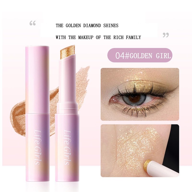 Baorder 3 Farben Glitter Crystal Jelly Eyeshadow Stick,Glitter Makeup,Highlighter Brightener