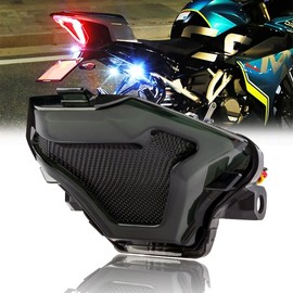 Motorcycle Brake Light Tail Lamp with LED Turn Signals Replacement for Yamaha YZF R3 R25 Y15ZR MT07 FZ07 LC150
