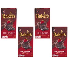 Baker’s Semi-Sweet Baking Chocolate Bar, 4 oz (4 Pack)