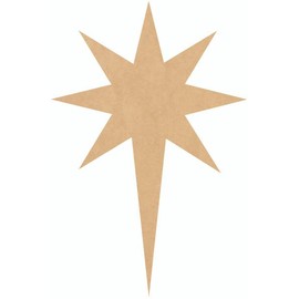 Star of Bethlehem Wood 6" Cutout, Christmas Nativity Scene Craft Shape 1/8" MDF