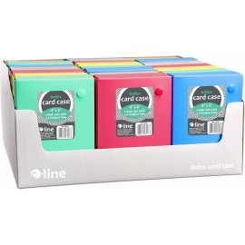 C-Line Index Card Case for 4 x 6 Inch Index Cards, Assorted Colors, Set of 24