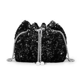 AfitLulu Sequin Clutch Women's Glitter Evening Bag Chain Bag Stylish Handbag Women's Shoulder Bag Women's Crossbody Bag Women with Removable Chain for Dates Parties Banquet, black