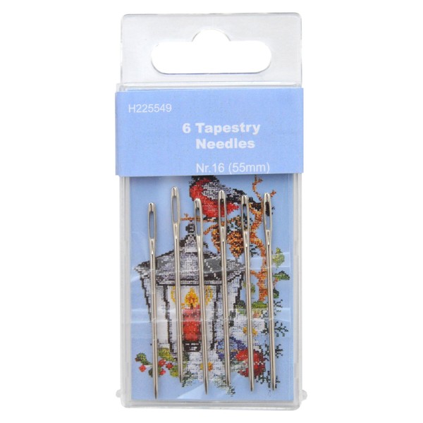 TSL 6 Tapestry Needles, Metal, Silver, 16-55 mm