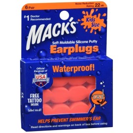 Mack's Soft Moldable Silicone Putty Earplugs Kids Size 6 PR