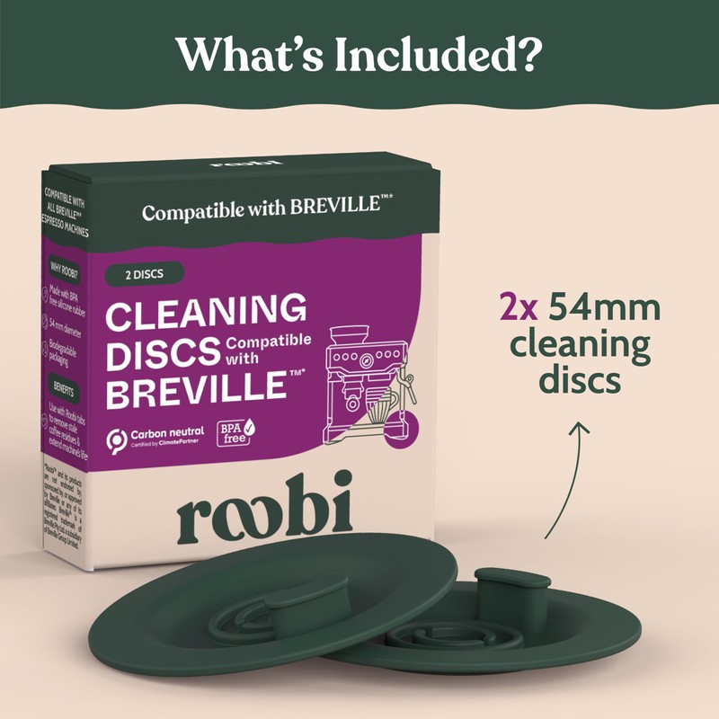 Roobi Espresso Cleaning Disc for Breville Espresso Machines. 54mm Backflush