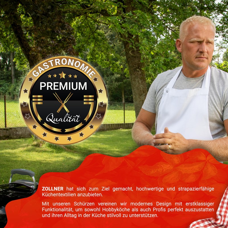 ZOLLNER Schürze mit Latz 65% Baumwolle, 35% Polyester, 80x100 cm,