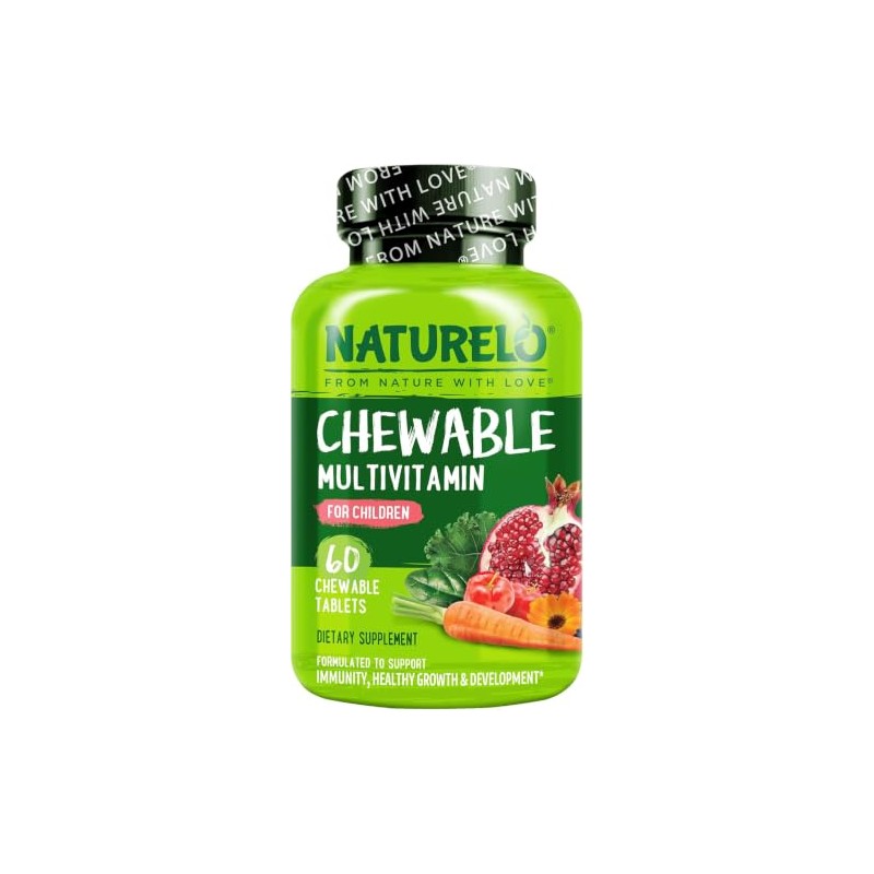 NATURELO Children's Daily Multivitamin, Mixed Berry | 60 Chewables