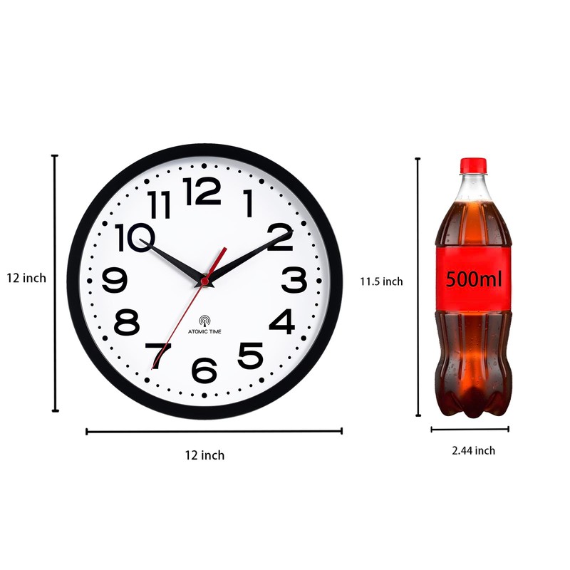 Roymnie Atomic Wall Clock 12 Inch, Modern Clock Battery Operated