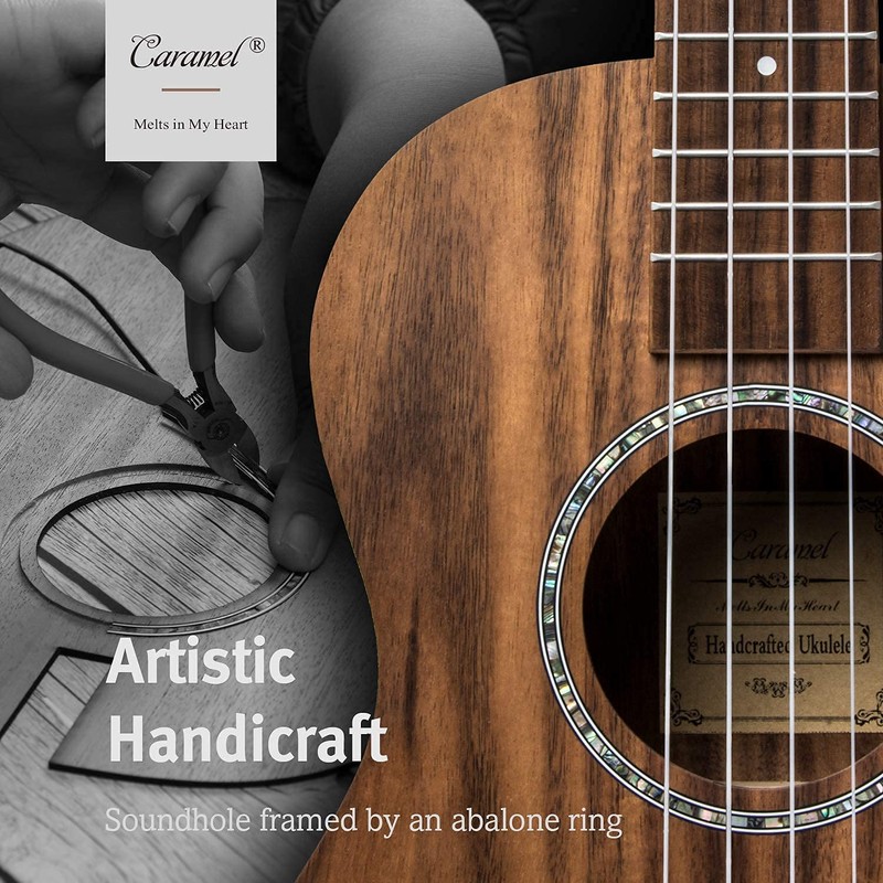 Caramel Concert Ukulele, CC207-23 inch KOA Acacia Wood Ukelele for