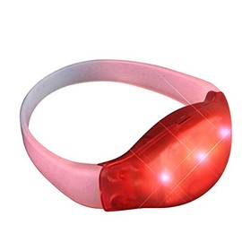 FlashingBlinkyLights Light Up Red Sound Activated LED Bracelet (Set of 12)