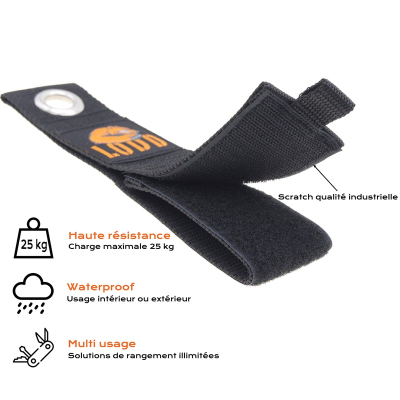 8 Velcro Fasteners for Storage, 3 Different Sizes, 2 x