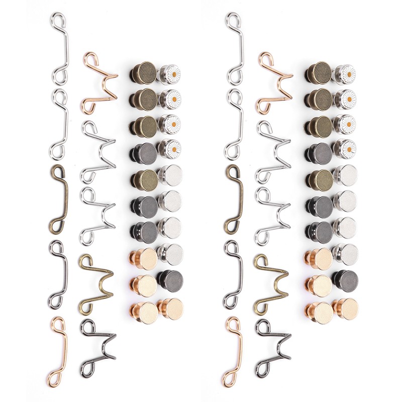 Adjustable Waist Buckle Extender Set Jean Waist Extender Button Replacement