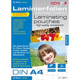 Genie Laminating Pouches DIN A4 (125 Micron) Pack of 50