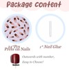 BABALAL Square Press on Nails Long Fake Nails Brown French