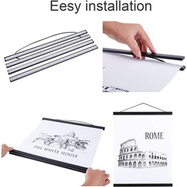 Sanauto Poster Rail, Poster Strips, Magnetic Wooden Poster Hanger, Holder, Frame, Strips, Picture Frame, Picture Rail