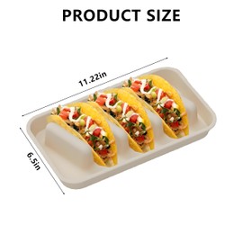 stuuikf 2-Pack Rectangular Silicone Tortilla Holder - 4-Slot Taco/Wrap Stand with Non-Slip Base (Cream & Mint), Kitchen Essential for Meal Prep, Parties & Food Trucks, Dishwasher Safe