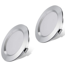 Megrezo 12 Volt Led Lights for RV Boat Trailer Camper - Neutral 4500K 300 Lumens 3W, Low Voltage Recessed Light Dimmable, Pack of 2