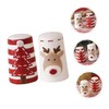 Mikinona Small Salt Pepper Shaker Set Ceramic Jar Seasoning Salt