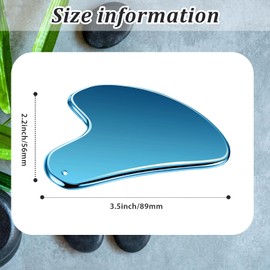 Nuanchu Stainless Steel Gua Sha Facial Tools Mother's Day Self Care Gifts Guasha for Face Metal Gua Sha Tighten Skin Massage Guasha Beauty Tool for Body Eyes Massager with Travel Pouch(Blue)