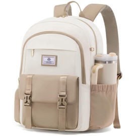 LOVEVOOK School Backpack for Girls Boys,Bookbag for Teen with Pouch Pocket for Large Capacity Cup, Waterproof Preppy Bag with 15.6 in Laptop Compartment, Travel Daypack with Anti-theft Back Pocket