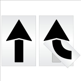Pavement Stencils - 60 inch - Straight & Turn Combo Arrow KIT - (2 Piece) - 60" x 36" x 1/16" (63 mil) - Light-Duty