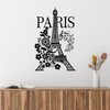Vinyl Wall Decal Paris Eiffel Tower Romantic Musical Notes Flowers