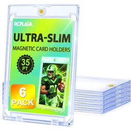 6 ct Portatarjetas Magnéticos para Tarjetas Coleccionables, Fundas Acrílicas Transparentes 35pt One Touch, Protectores de Plástico Duro con Protección U-V e Impermeables para Deportes, TCG y Más